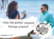 Propuesta de matrimonio soñada frente al mar en Punta Cana – “¡Encuentra la botella!”